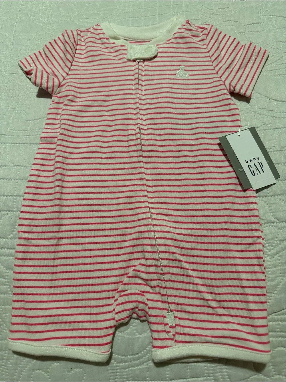 GAP Pink Striped Short Sleeve One-Piece